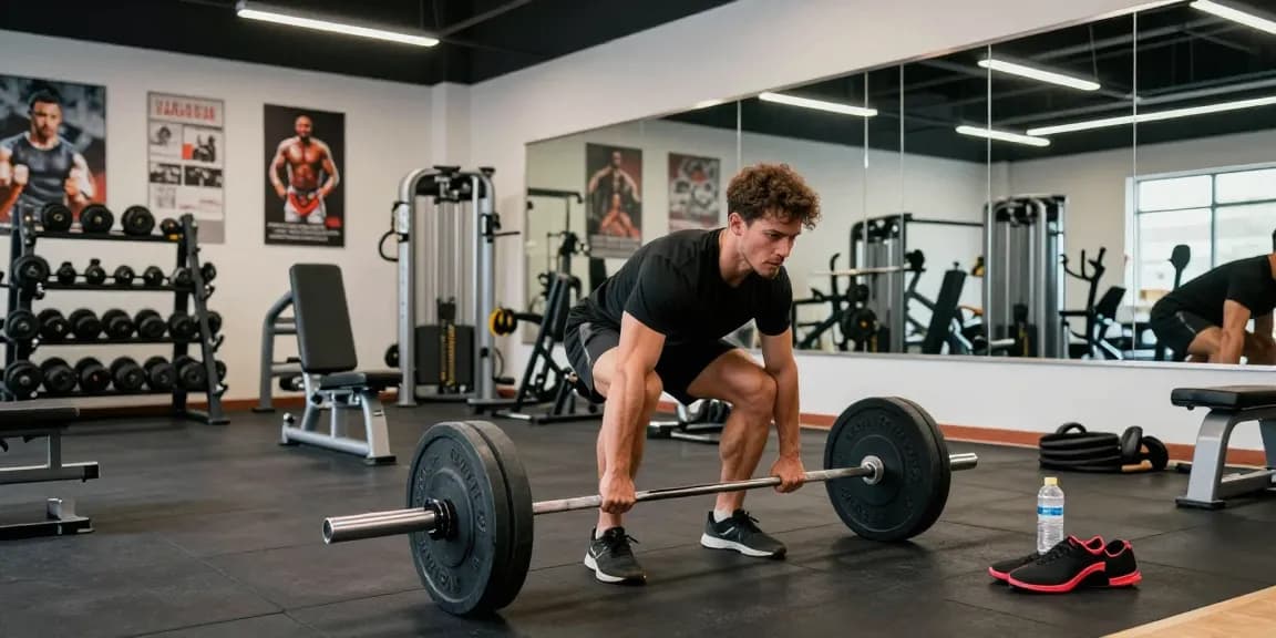 Deus Shop für hochwertige Fitnessprodukte in modernem Trainingsumfeld mit aktiver Person