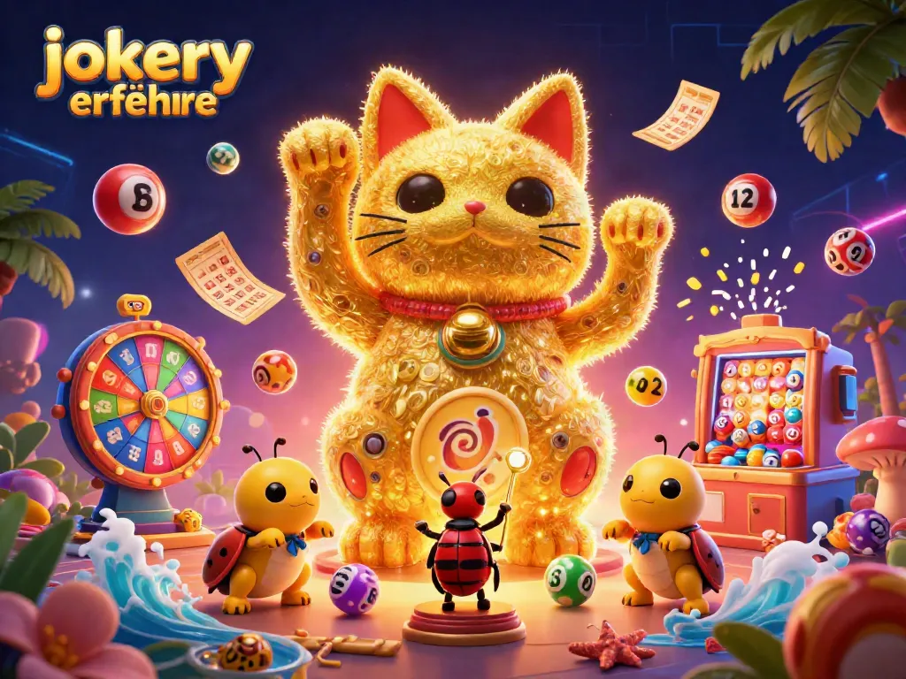 Experience engaging jokery erfahrungen with a vibrant 3D casino scene featuring dynamic games and symbols.