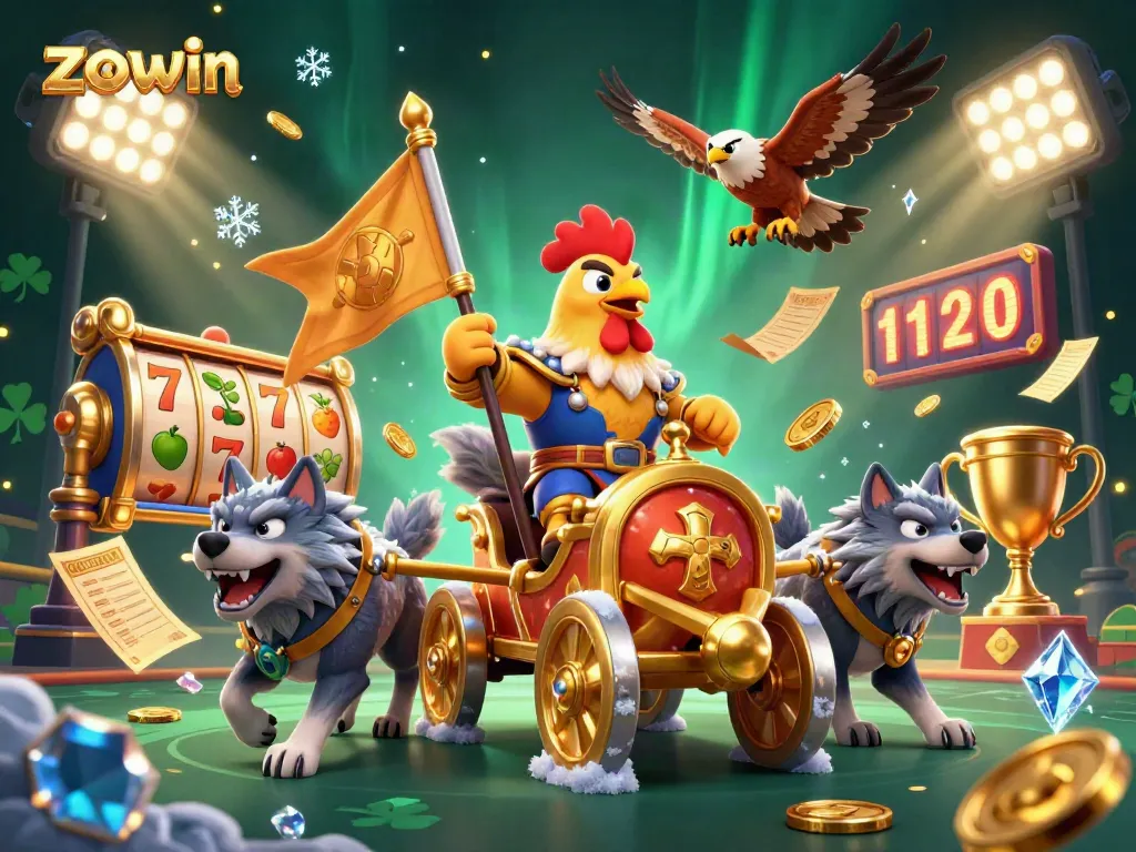 Zowin offers thrilling slot experiences with a 3D rooster warlord leading the action.