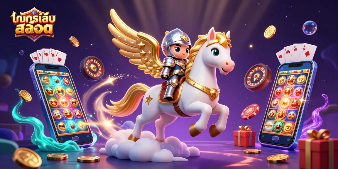 Experience thrilling ทดลองเล่นสล็อต action with a celestial character amidst captivating casino elements.