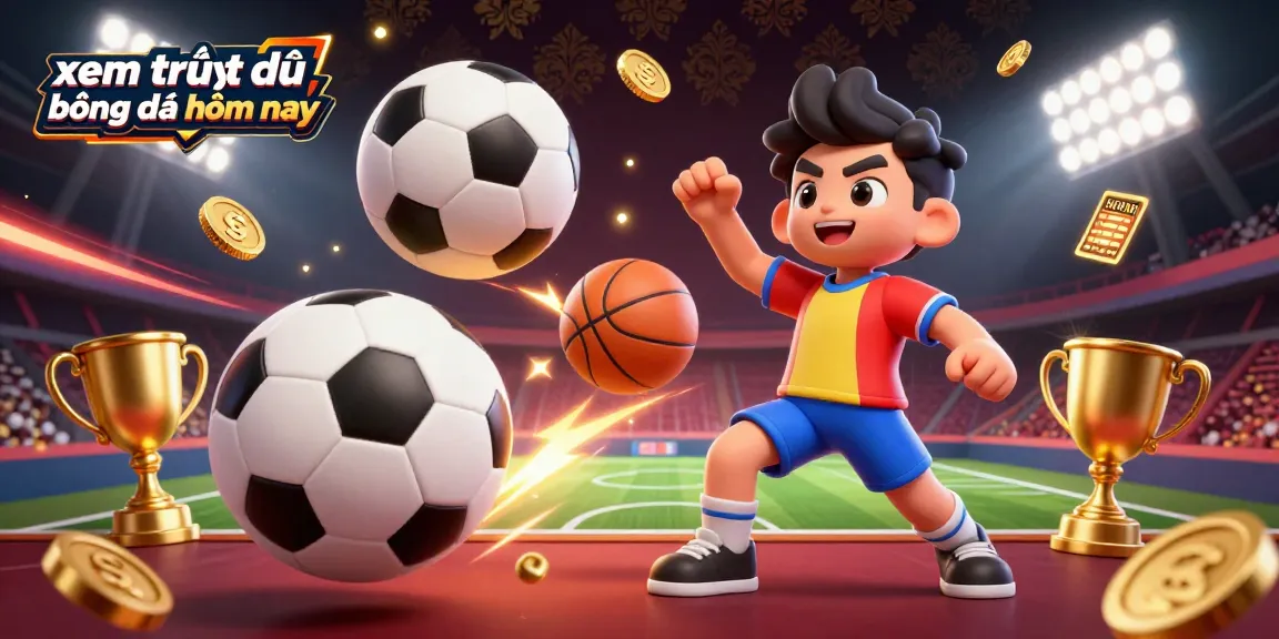 xem trực tiếp bóng đá hôm nay captures the thrill of placing dynamic sports bets with vibrant football elements.