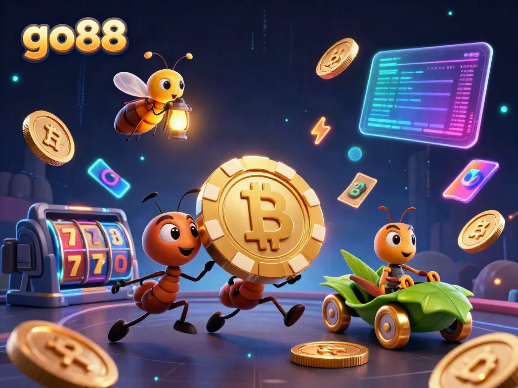 Experience the vibrant world of go88, where a team of ants carries a giant poker chip in a thrilling heist.