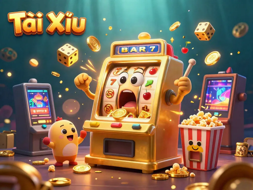 Experience the thrilling game of Tài Xỉu with exciting 3D visuals, colorful casino elements, and a dynamic atmosphere.