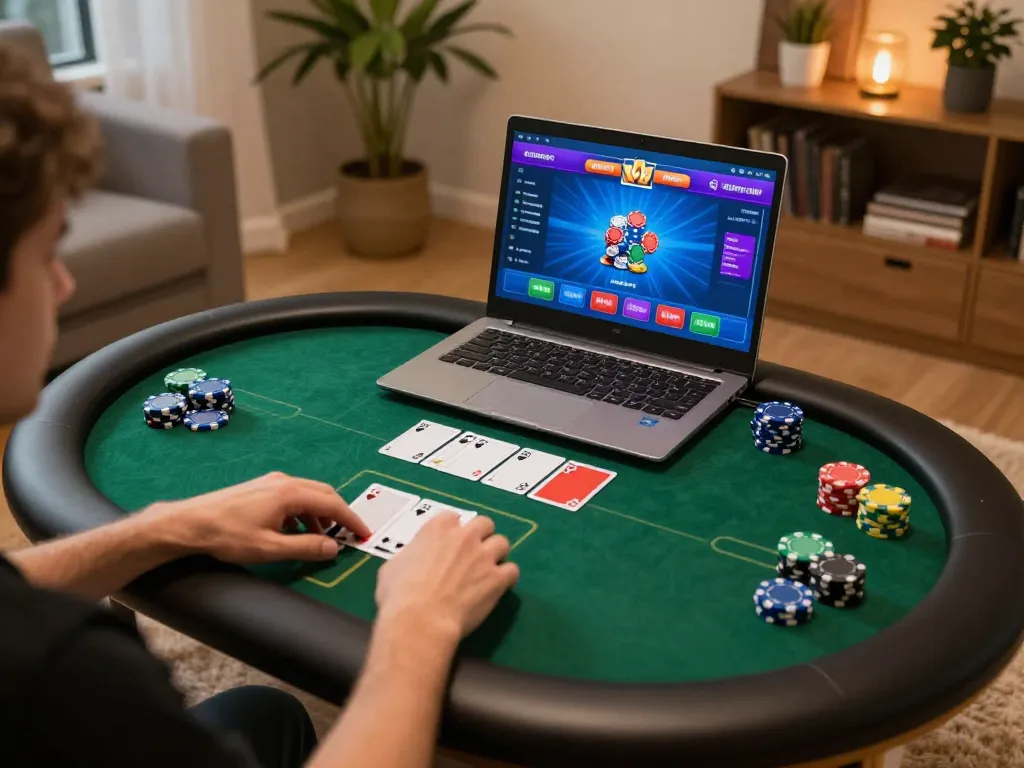Engaging poker gameplay session on link lc88 with vibrant graphics and strategic betting.